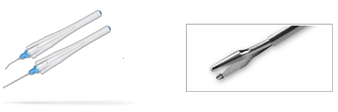 Scharioth IOL Scleral Fixation forceps, straight & curved. (25 gauge / 0.5mm)