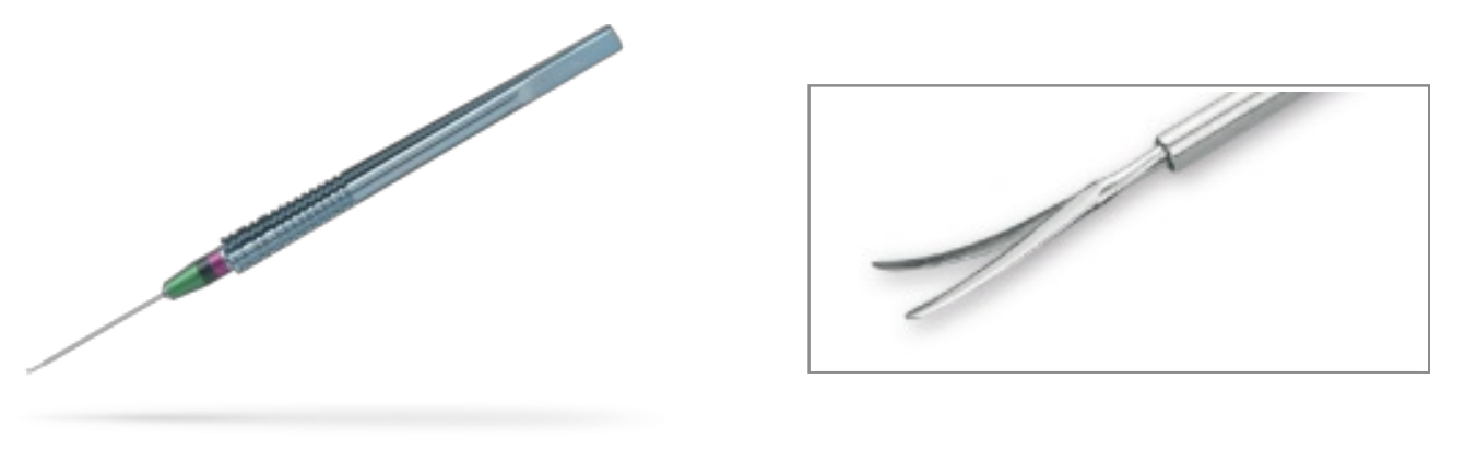 Microscissors: Ovali Spatula / Scissors (23 gauge / 0.6 mm)